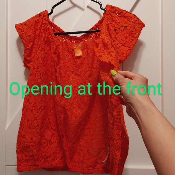 Red Lace Blouse, size XS To size S - Picture 2 of 3